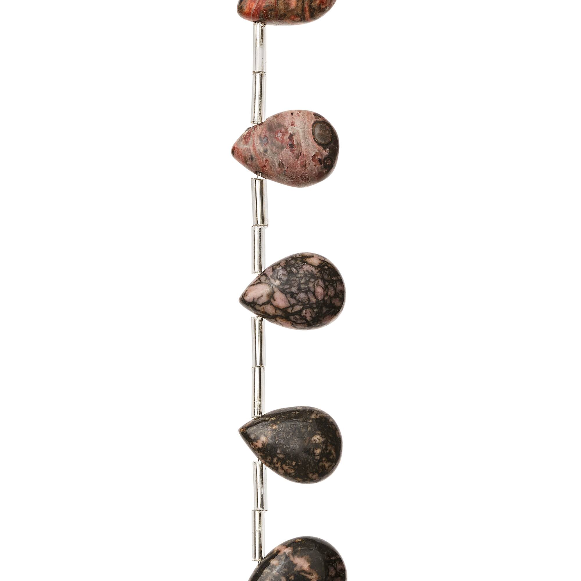 Rhodonite Teardrop Beads by Bead Landing™, 14mm